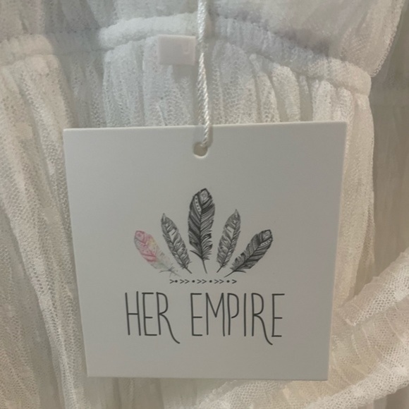 Her Empire Bella White Sheer Dress NWT - M - Picture 7 of 9